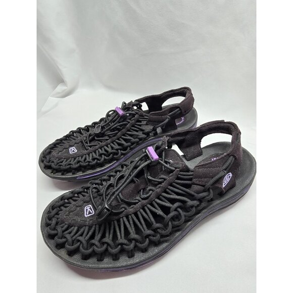 Keen Uneek Braided Bungee Sandals -Women's US 6- Black Purple - Hiking Sandals - Picture 3 of 8
